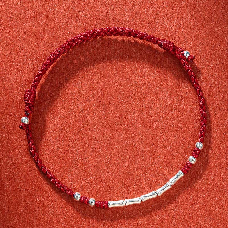 Buddha Stones Tibet Handmade Multicolored Bamboo Protection Braided String Bracelet - Dark Red(Wrist Circumference 14-21cm) - image 12