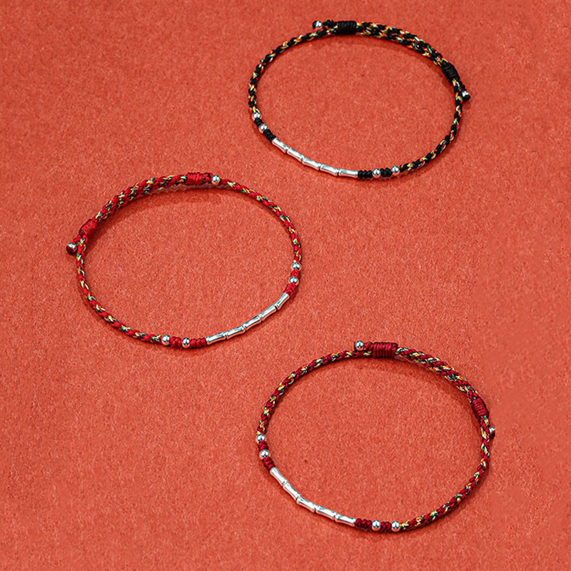 Buddha Stones Tibet Handmade Multicolored Bamboo Protection Braided String Bracelet - image 1