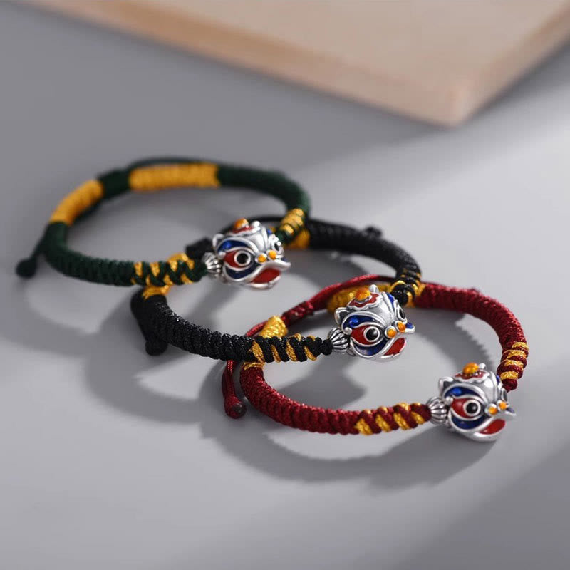 Buddha Stones Handmade Dancing Lion Luck Braided String Bracelet - image 10