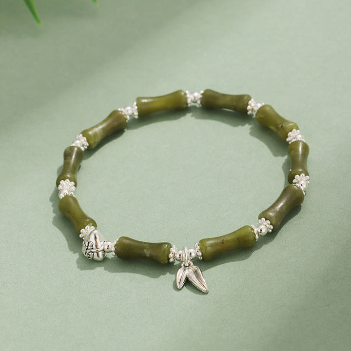 Buddha Stones Peridot White Jade Strawberry Quartz Green Aventurine Bamboo Fu Character Luck Bracelet - image 2