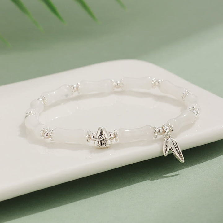 Buddha Stones Peridot White Jade Strawberry Quartz Green Aventurine Bamboo Fu Character Luck Bracelet - image 6