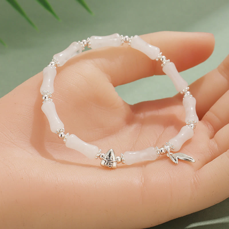 Buddha Stones Peridot White Jade Strawberry Quartz Green Aventurine Bamboo Fu Character Luck Bracelet - image 7