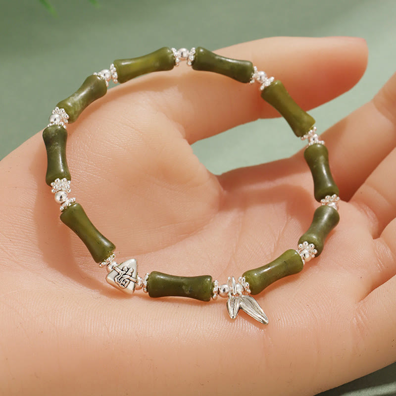 Buddha Stones Peridot White Jade Strawberry Quartz Green Aventurine Bamboo Fu Character Luck Bracelet - image 3