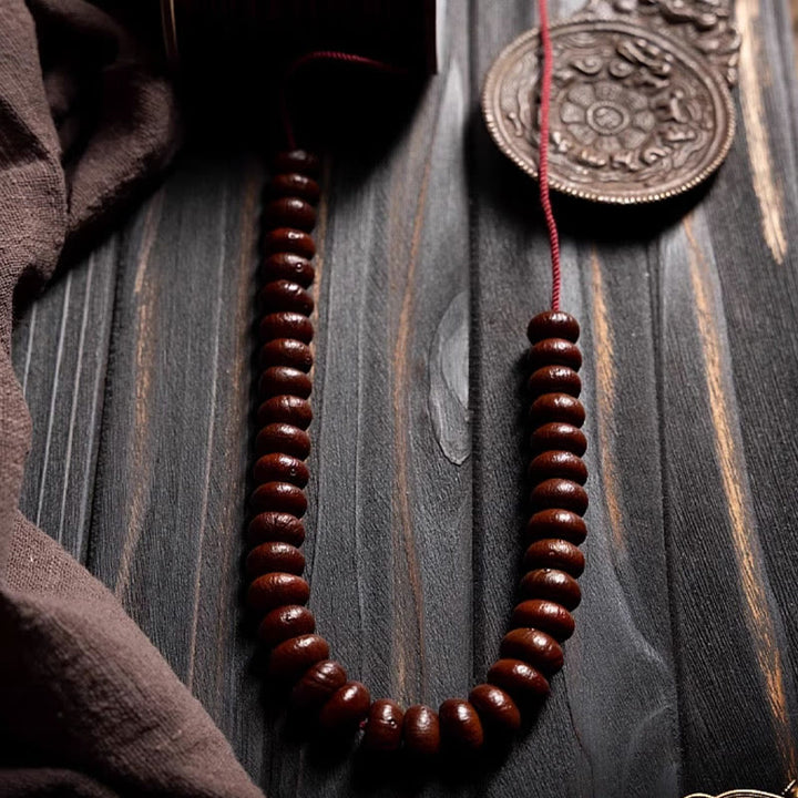 Buddha Stones Natural Tibet 108 Mala Beads Purple Bodhi Seed Hetian Cyan Jade Copper Dorje Peace Bracelet - image 18