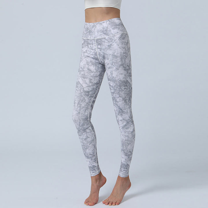 Buddha Stones Flowers Leaves Print Sports Fitness Yoga High Waist Leggings Women's Yoga Pants - Gray - US8-10，UK/AU12-14，EU40-42 (XL) - image 13