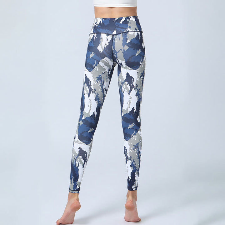 Buddha Stones Flowers Leaves Print Sports Fitness Yoga High Waist Leggings Women's Yoga Pants - image 3