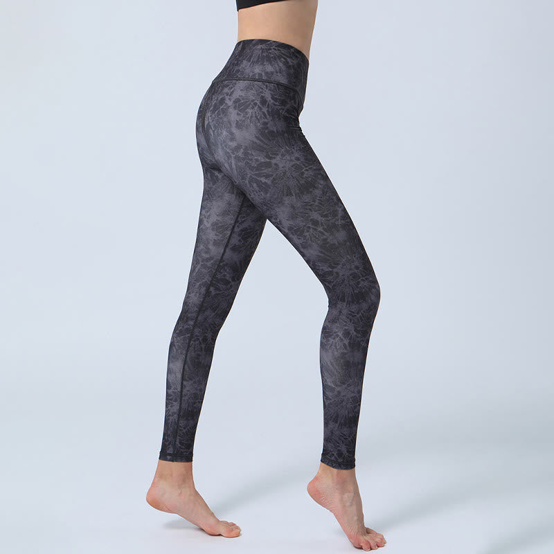 Buddha Stones Flowers Leaves Print Sports Fitness Yoga High Waist Leggings Women's Yoga Pants - image 6