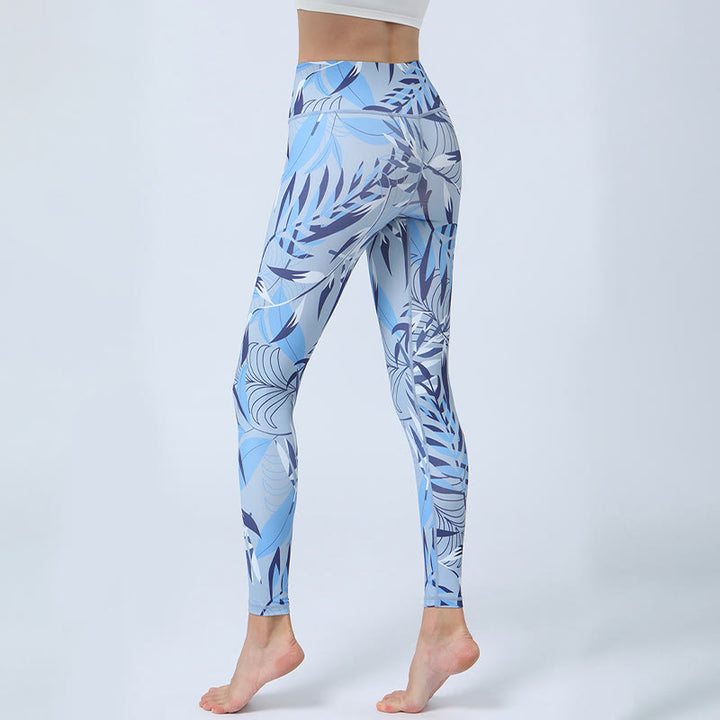 Buddha Stones Flowers Leaves Print Sports Fitness Yoga High Waist Leggings Women's Yoga Pants - image 11