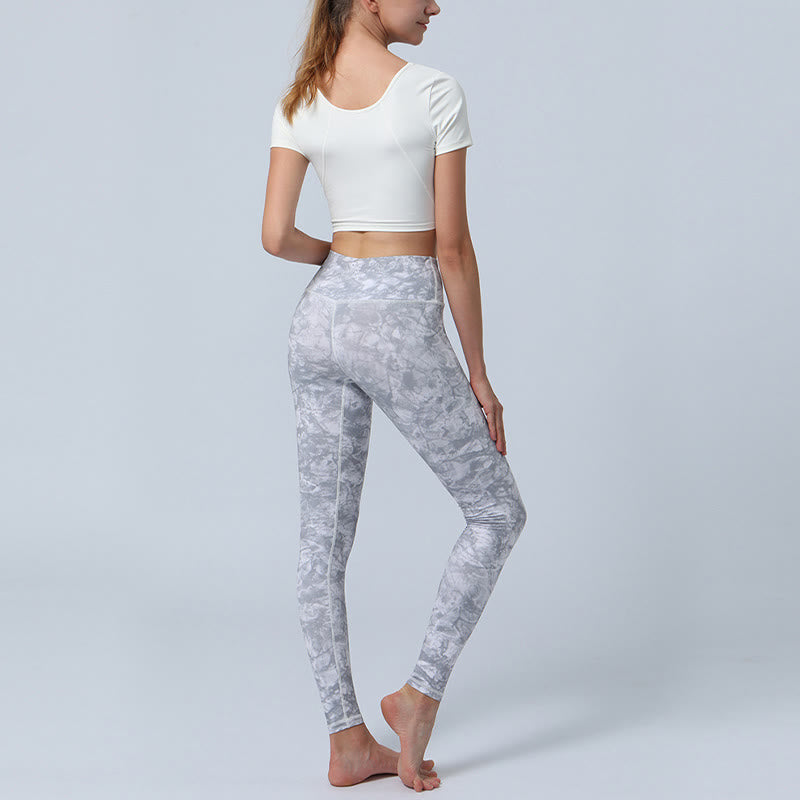 Buddha Stones Flowers Leaves Print Sports Fitness Yoga High Waist Leggings Women's Yoga Pants - image 15