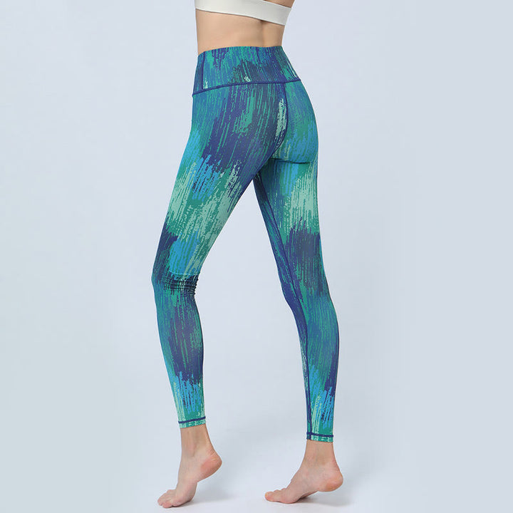 Buddha Stones Leaves Print Sports Fitness Yoga High Waist Leggings Women's Yoga Pants - image 8