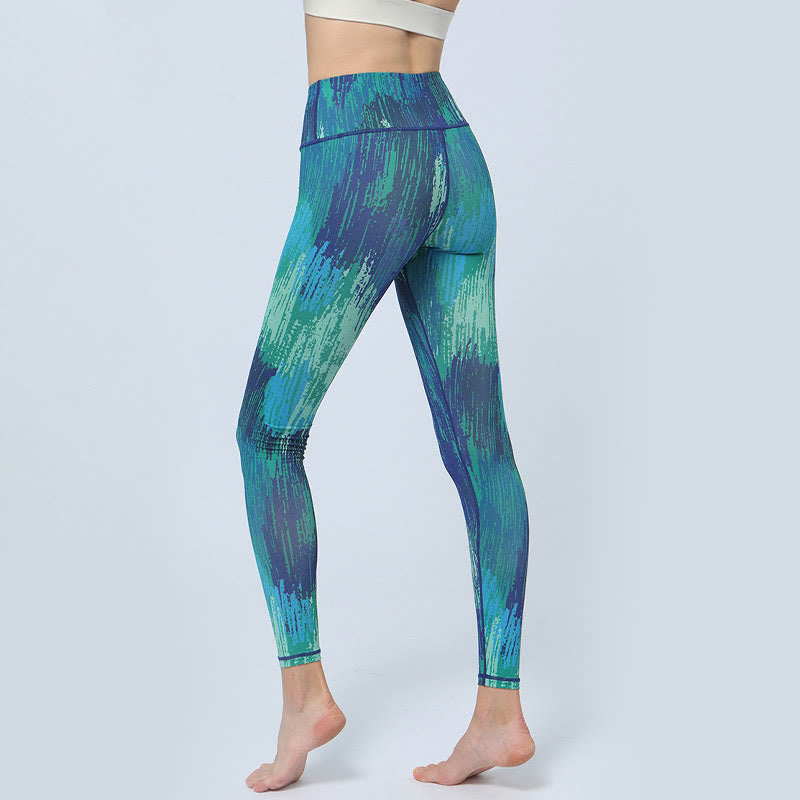 Buddha Stones Leaves Print Sports Fitness Yoga High Waist Leggings Women's Yoga Pants - image 8