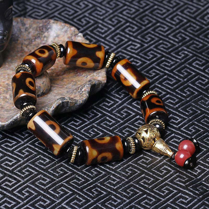 Buddha Stones Tibetan Nine-Eye Dzi Bead Fortune Charm Bracelet - image 3