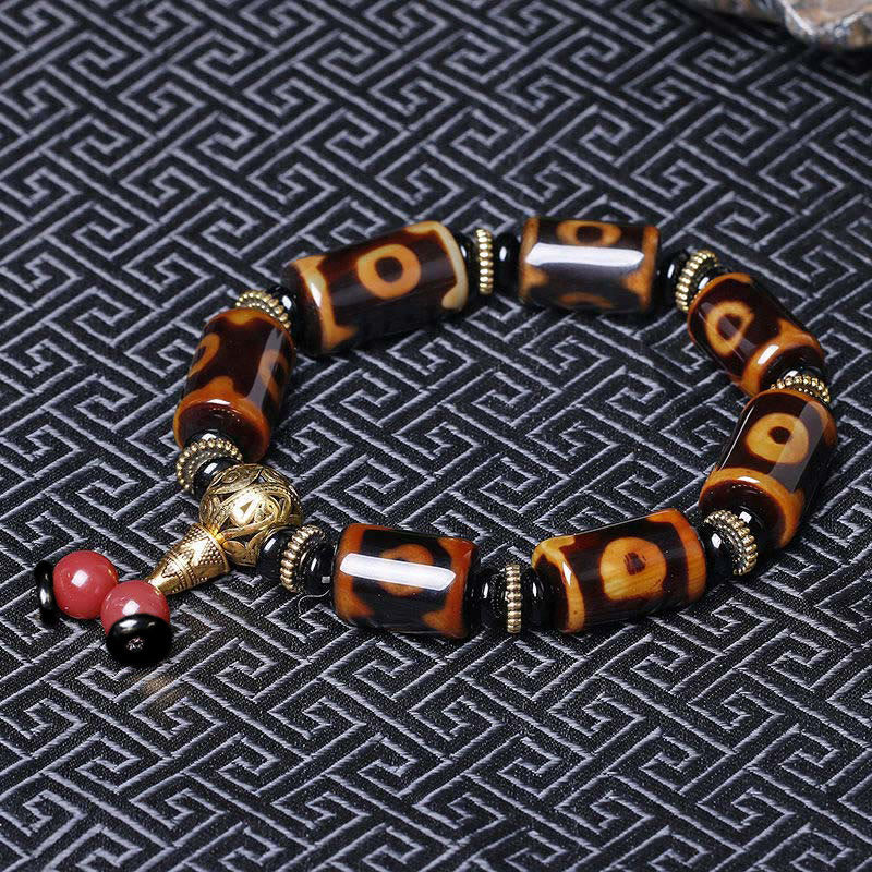 Buddha Stones Tibetan Nine-Eye Dzi Bead Fortune Charm Bracelet - image 2