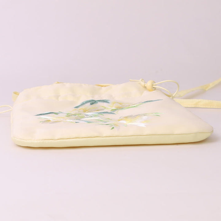 Buddha Stones Lotus Peony Epiphyllum Phoenix Suzhou Embroidery Cotton Linen Tote Crossbody Bag Shoulder Bag Handbag - image 4