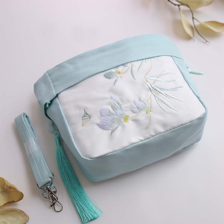 Buddha Stones Suzhou Embroidery Lotus Epiphyllum Magnolia Cotton Linen Tote Crossbody Bag Shoulder Bag Handbag - image 16