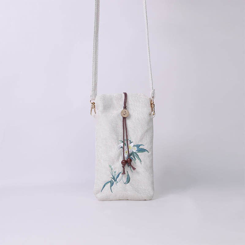 Buddha Stones Small Embroidered Flowers Crossbody Bag Shoulder Bag Cellphone Bag 11*20cm - image 17