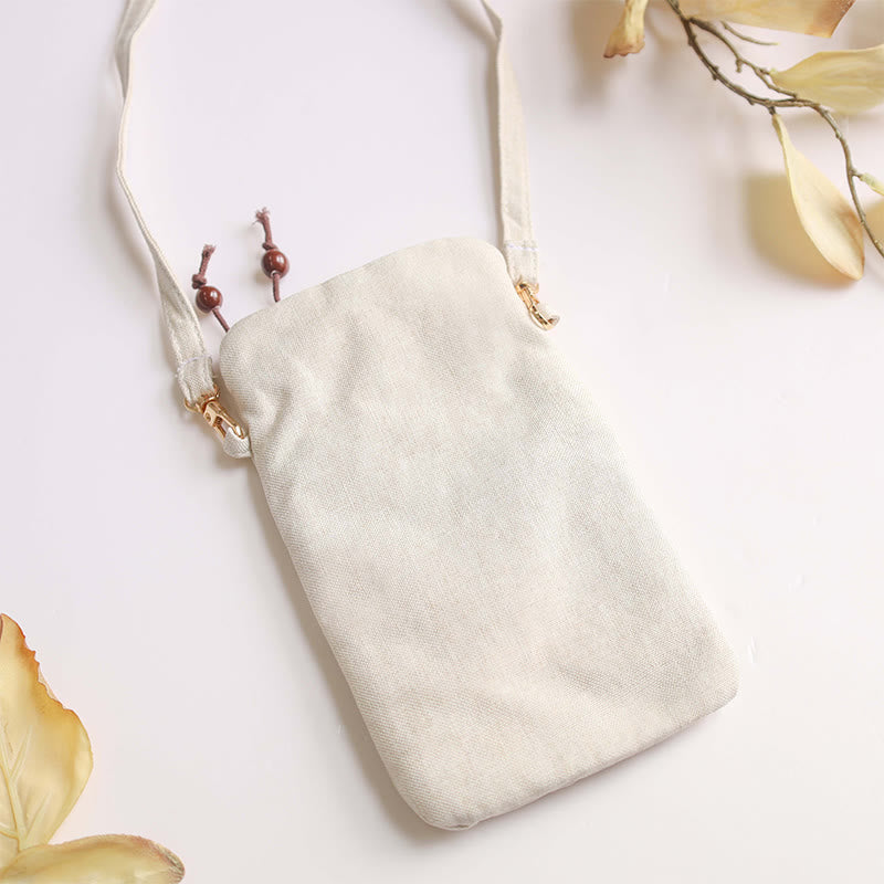 Buddha Stones Small Embroidered Flowers Crossbody Bag Shoulder Bag Cellphone Bag 11*20cm - image 15