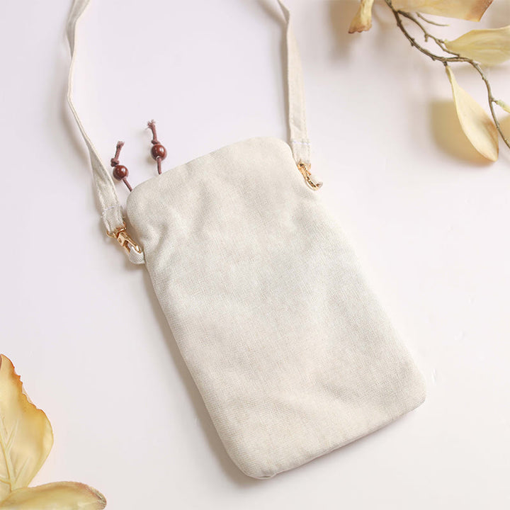 Buddha Stones Small Embroidered Flowers Crossbody Bag Shoulder Bag Cellphone Bag 11*20cm - image 15