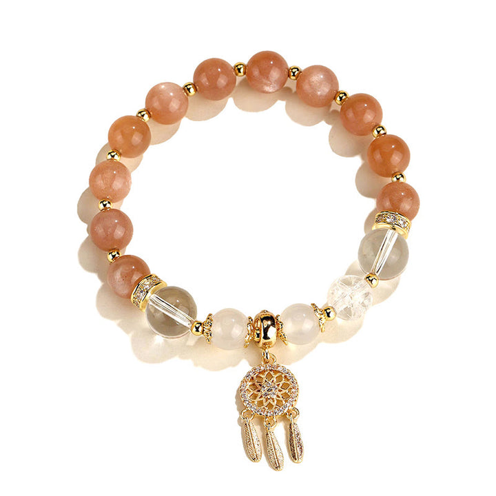 Buddha Stones Green Strawberry Quartz Amethyst Crystal Dreamcatcher Healing Bracelet - image 18