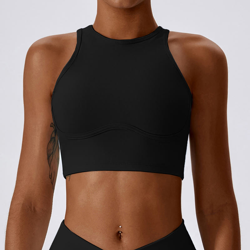 Buddha Stones Sleeveless Crop Tank Top Flared Pants Sports Fitness Yoga - Black - Top - XL - image 15