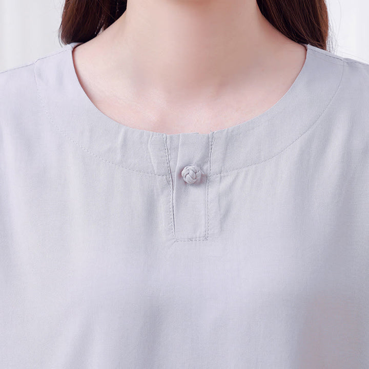 Buddha Stones 2Pcs Half Sleeve T-Shirt Pants Meditation Zen Tai Chi Cotton Linen Clothing Unisex Set - image 13