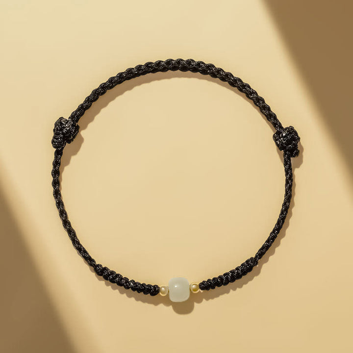 Buddha Stones Handcrafted Jade Lucky Bead Abundance Braided Bracelet - Black (Wrist Circumference 14-17cm) - image 5