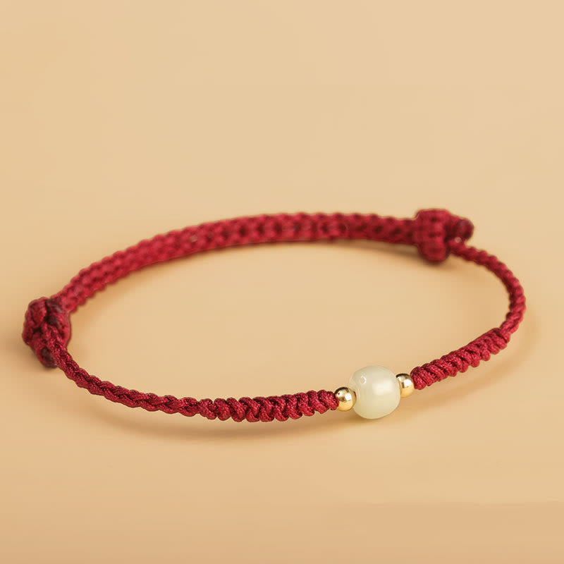 Buddha Stones Handcrafted Jade Lucky Bead Abundance Braided Bracelet - image 2