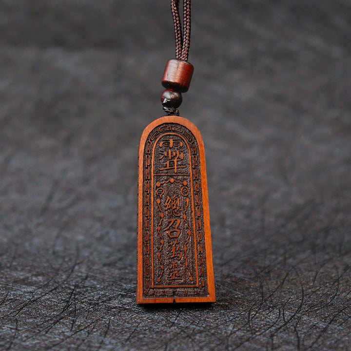 Buddha Stones Lightning Struck Jujube Wood Taoist Five Thunder Order Luck Protection Necklace Pendant - image 5
