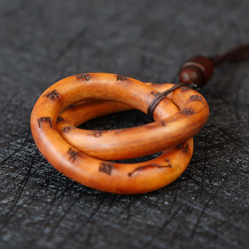 Buddha Stones Lightning Struck Jujube Wood Taoist Yin Yang Ring Qiankun Circle Leizu Taboo Luck Necklace Pendant - image 3