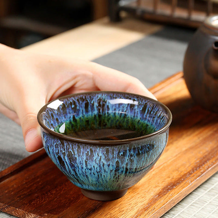 Buddha Stones Multicolor Ceramic Teacup Ocean Wave Tea Cups - image 1