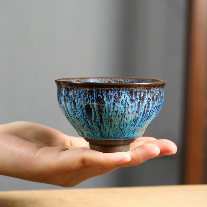 Buddha Stones Multicolor Ceramic Teacup Ocean Wave Tea Cups - image 4