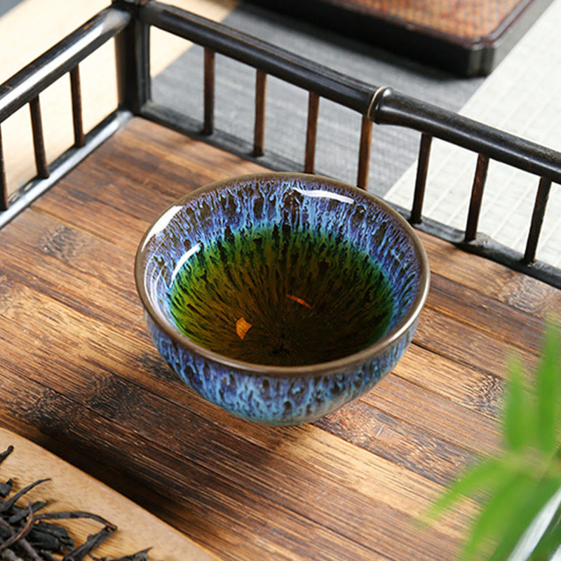 Buddha Stones Multicolor Ceramic Teacup Ocean Wave Tea Cups - image 2