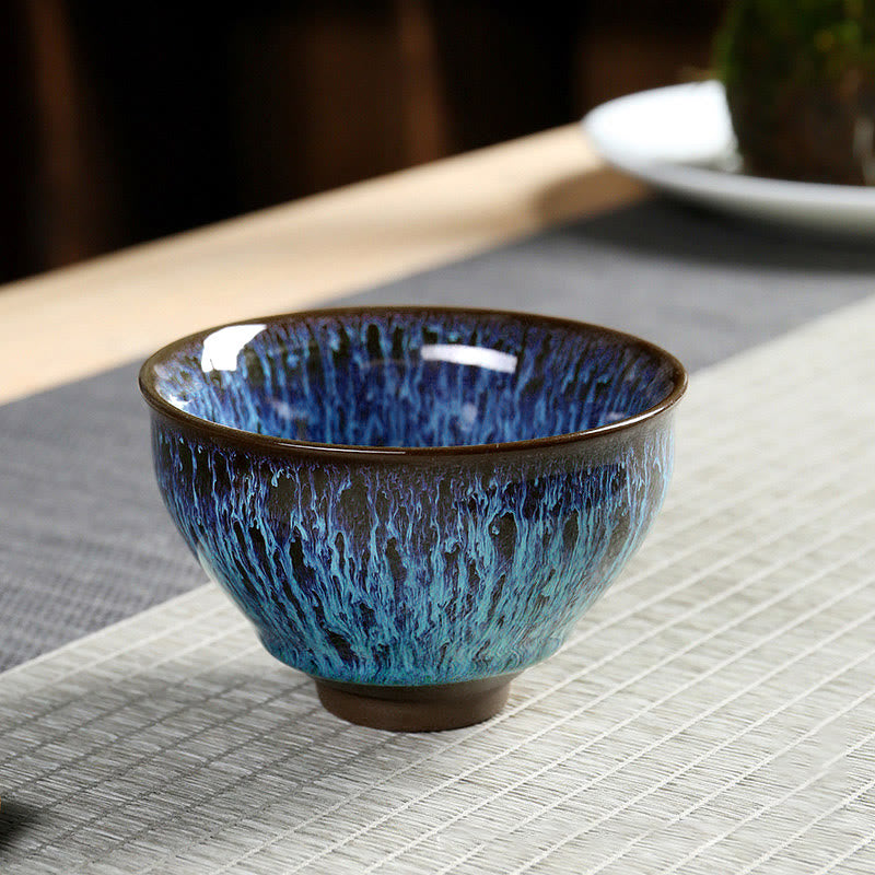 Buddha Stones Multicolor Ceramic Teacup Ocean Wave Tea Cups - image 3