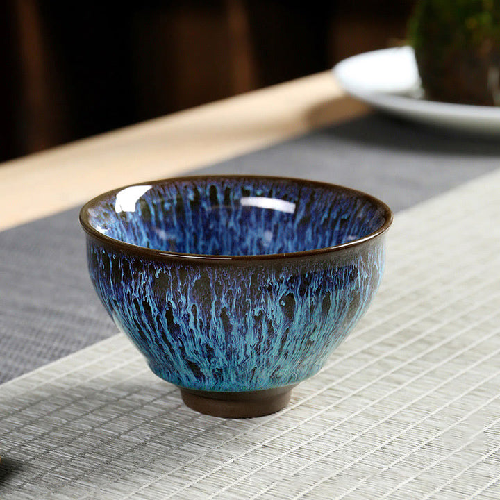 Buddha Stones Multicolor Ceramic Teacup Ocean Wave Tea Cups - image 3