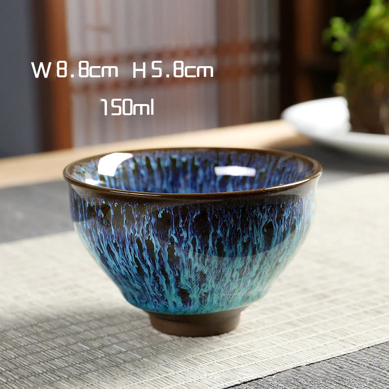 Buddha Stones Multicolor Ceramic Teacup Ocean Wave Tea Cups - image 6
