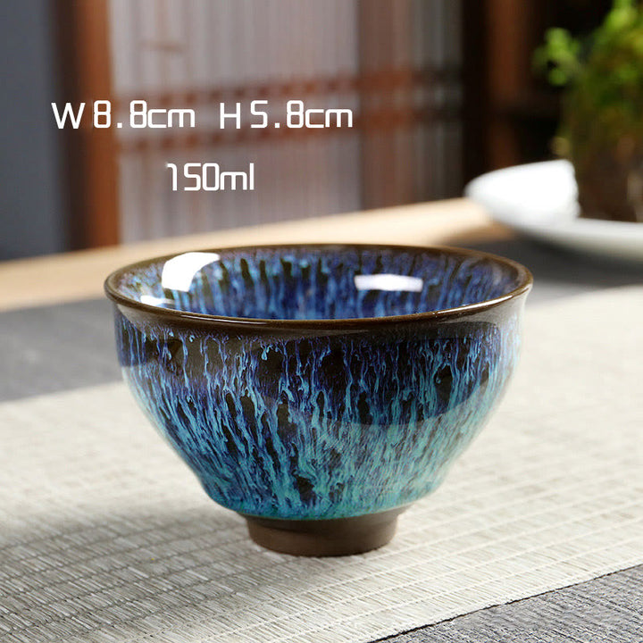 Buddha Stones Multicolor Ceramic Teacup Ocean Wave Tea Cups - image 6