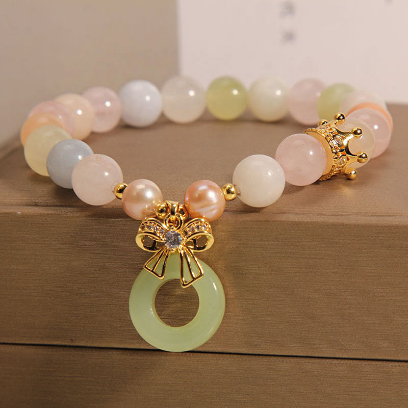 Buddha Stones Morganite Peace Buckle Jade Confidence Bracelet - image 1