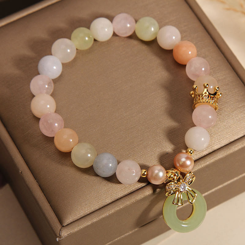Buddha Stones Morganite Peace Buckle Jade Confidence Bracelet - image 2