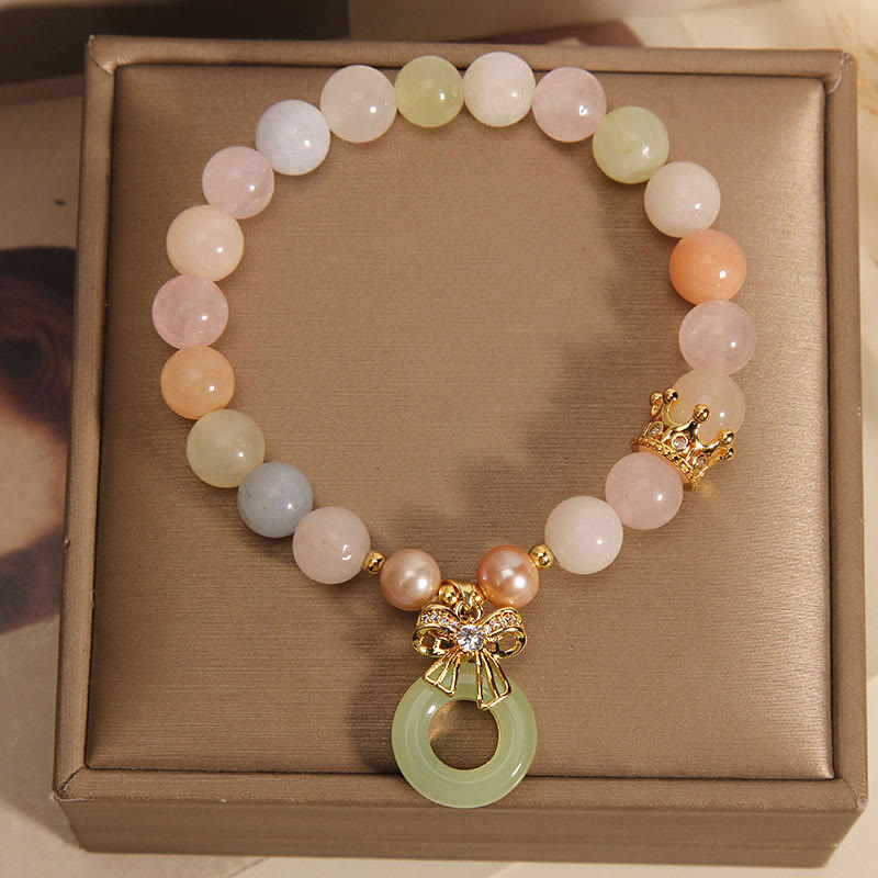 Buddha Stones Morganite Peace Buckle Jade Confidence Bracelet - image 4