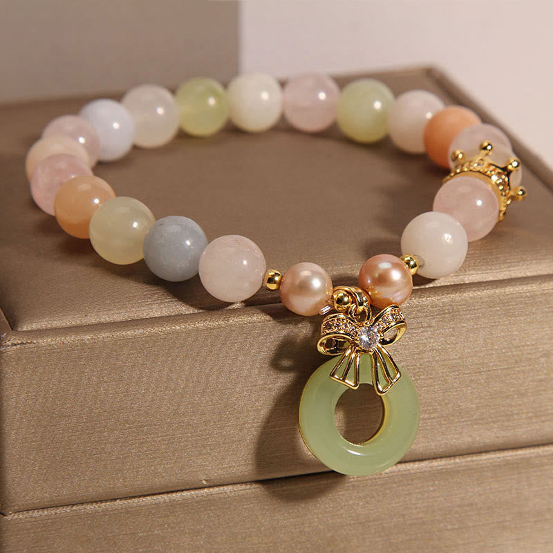 Buddha Stones Morganite Peace Buckle Jade Confidence Bracelet - image 3