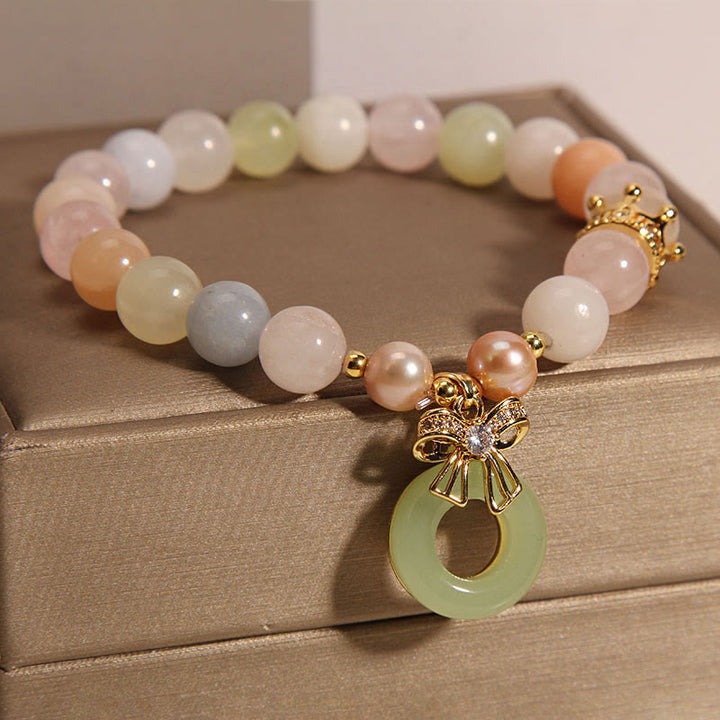 Buddha Stones Morganite Peace Buckle Jade Confidence Bracelet - image 3