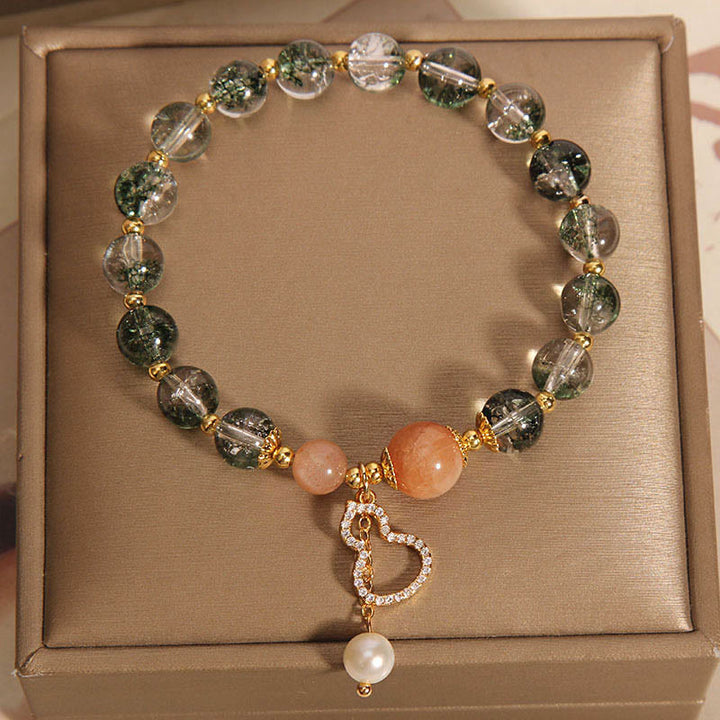 Buddha Stones Green Phantom Gourd Charm Confidence Bracelet - image 2