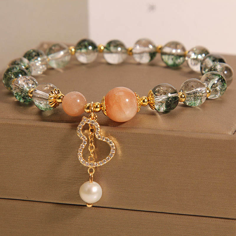 Buddha Stones Green Phantom Gourd Charm Confidence Bracelet - image 1