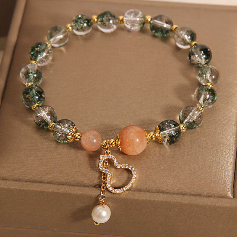 Buddha Stones Green Phantom Gourd Charm Confidence Bracelet - image 5