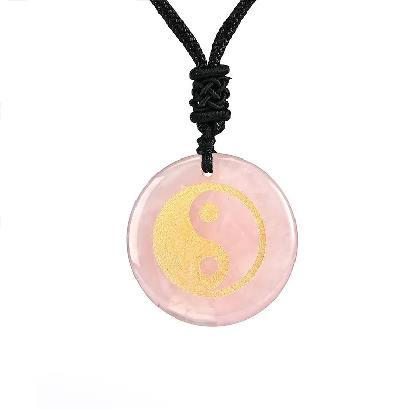 Buddha Stones Various Crystal Amethyst Tiger Eye Green Aventurine Yin Yang Spiritual Necklace Pendant - image 29