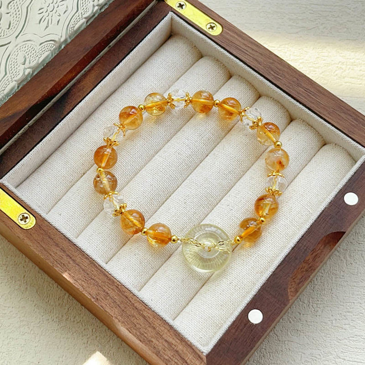 Buddha Stones Peace Buckle Citrine Crystal Prosperity Bracelet - image 4