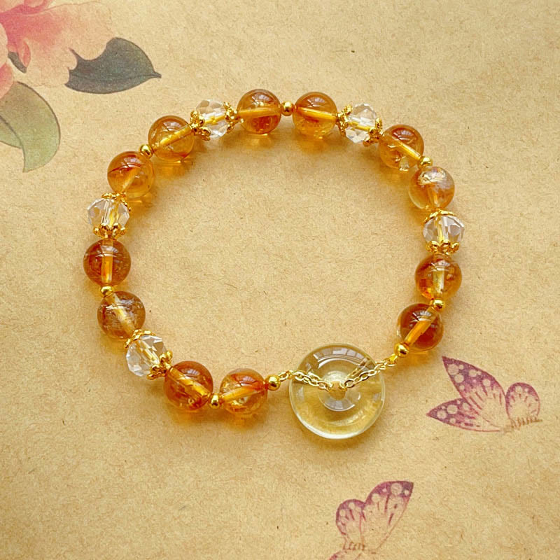 Buddha Stones Peace Buckle Citrine Crystal Prosperity Bracelet - Citrine(Wrist Circumference 14-16cm) - image 0