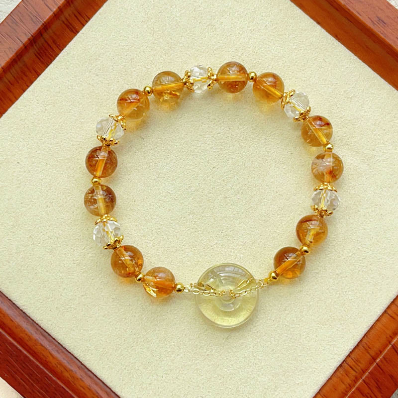 Buddha Stones Peace Buckle Citrine Crystal Prosperity Bracelet - image 1