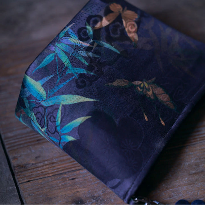 Buddha Stones Small Bamboo Leaves Butterfly Peony Flowers Magpie Metal Chain Crossbody Bag Shoulder Bag Handbag - image 8