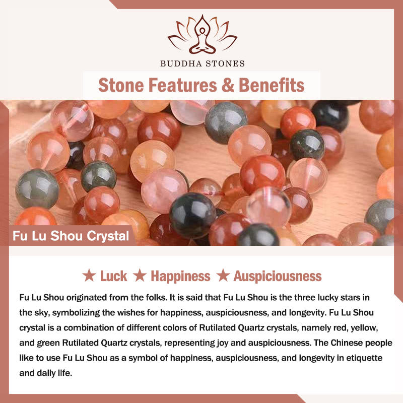 Buddha Stones 14k Gold Plated Copper Fu Lu Shou Crystal Peach Moonstone Happiness Wealth Ring - image 6